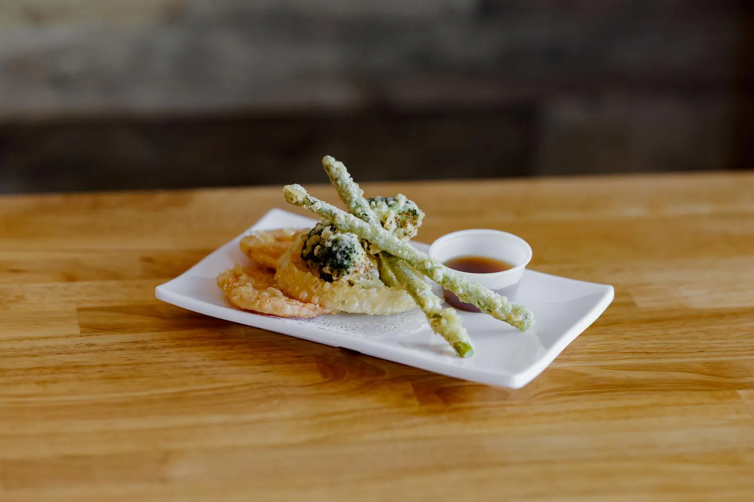 Vegetable Tempura with Dipping Sauce at Robins Poke & Ramen, Asian Restaurant in Warner Robins