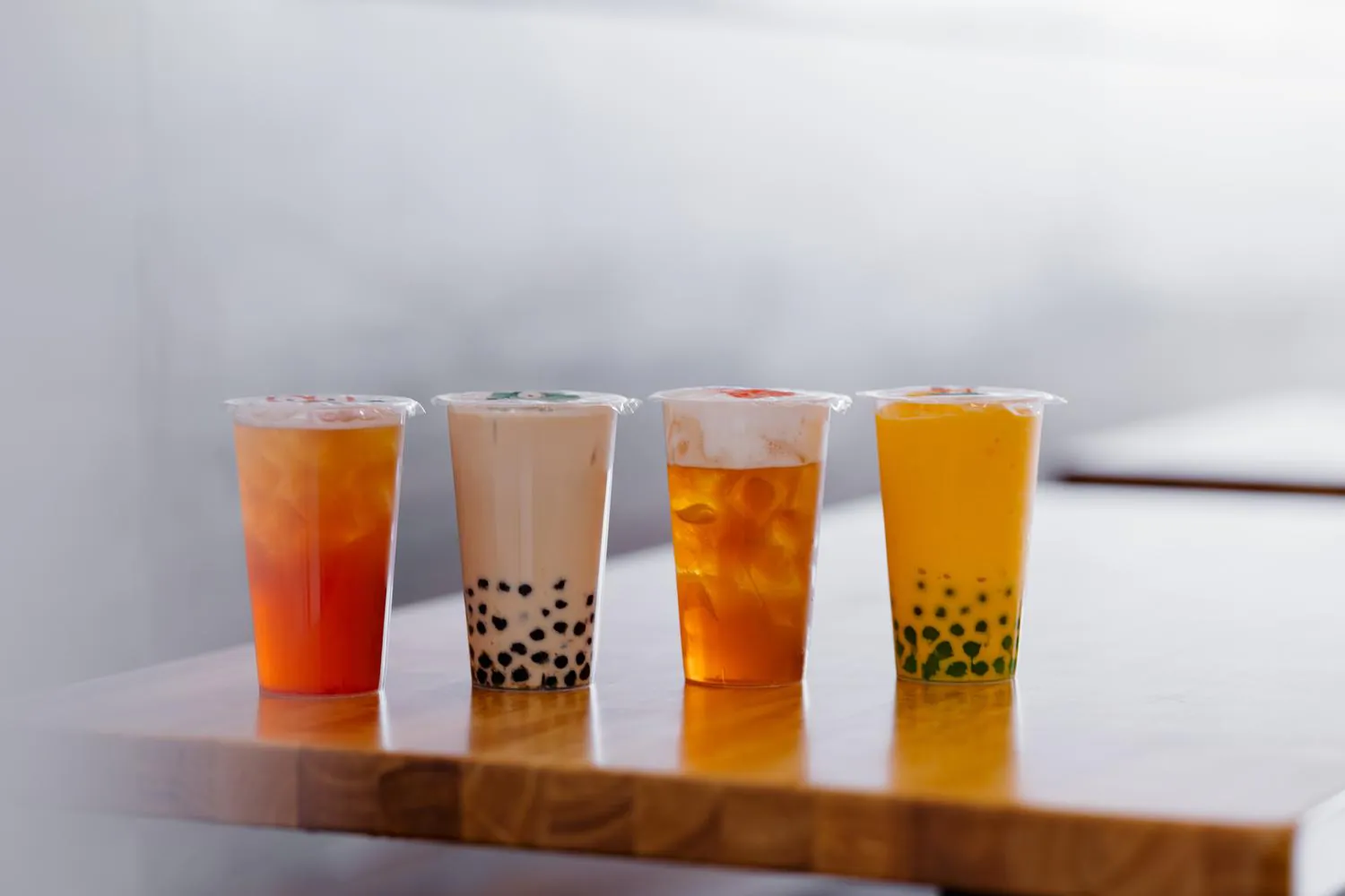 Four Signature Bubble Teas at Robins Poke & Ramen, Asian Restaurant in Warner Robins